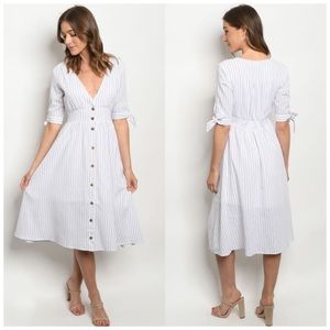 3-PACK White Stripes Mid Dress